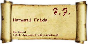 Harmati Frida névjegykártya